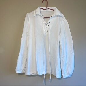 Lace-up cosplay shirt